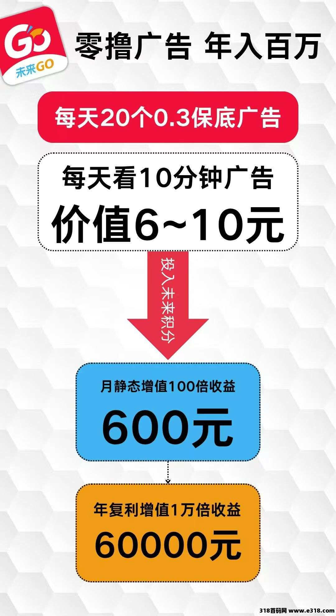 未来go，零撸看广告不养机保底收益