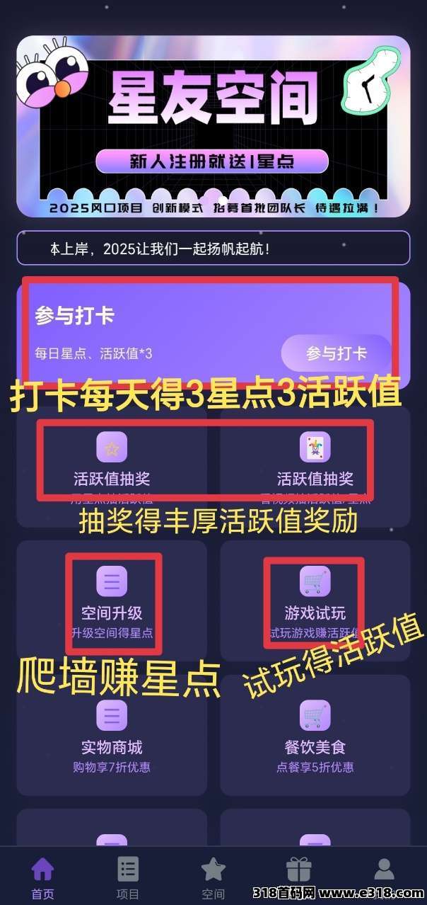 星友空间首码项目，**模式