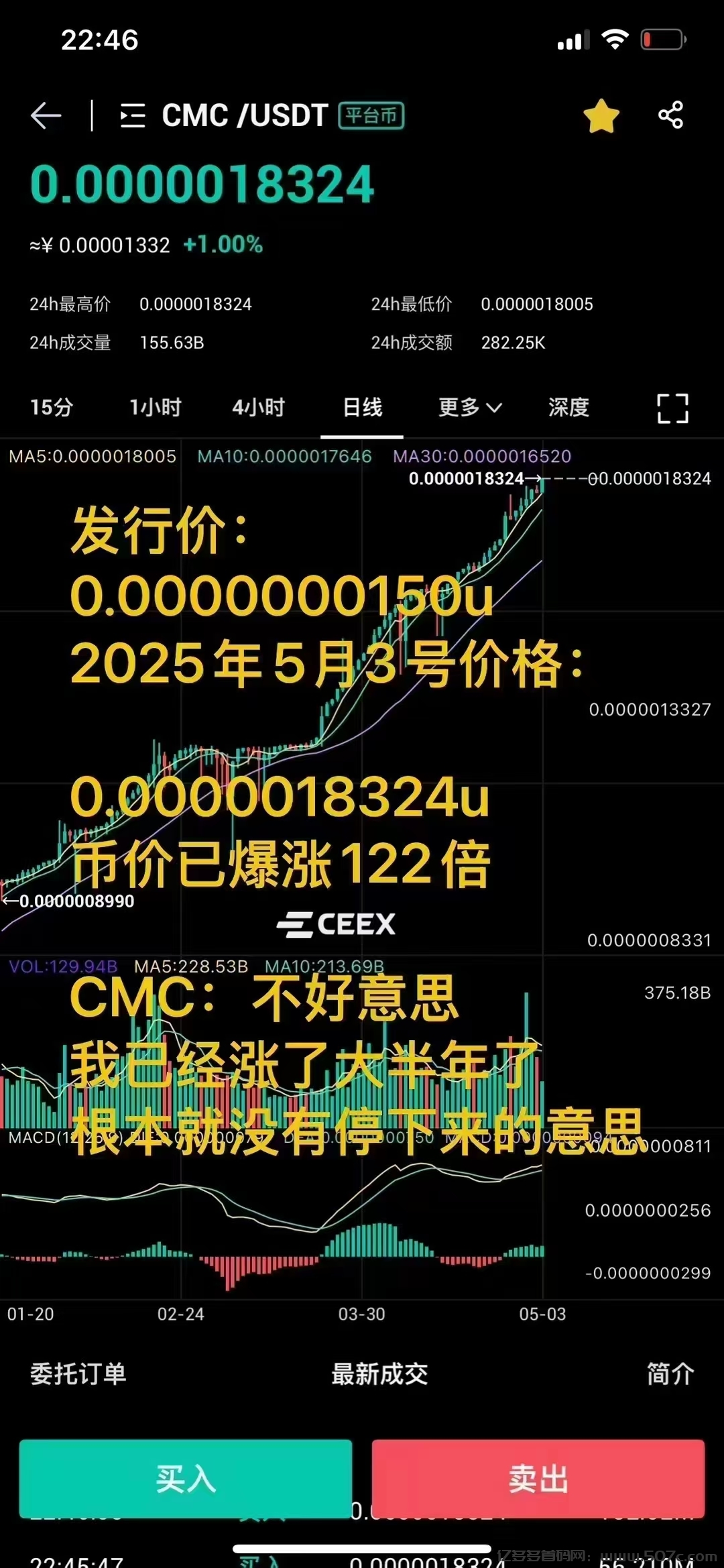 零撸平台币，每天上涨，已涨一百倍，随时交易，错过后悔一辈子