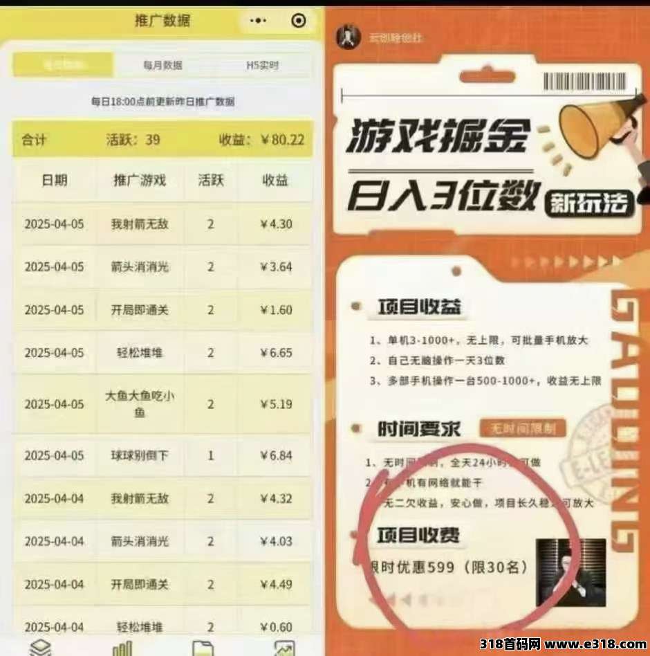 尊牛游戏，外面收费的腾讯小游戏掘金车
